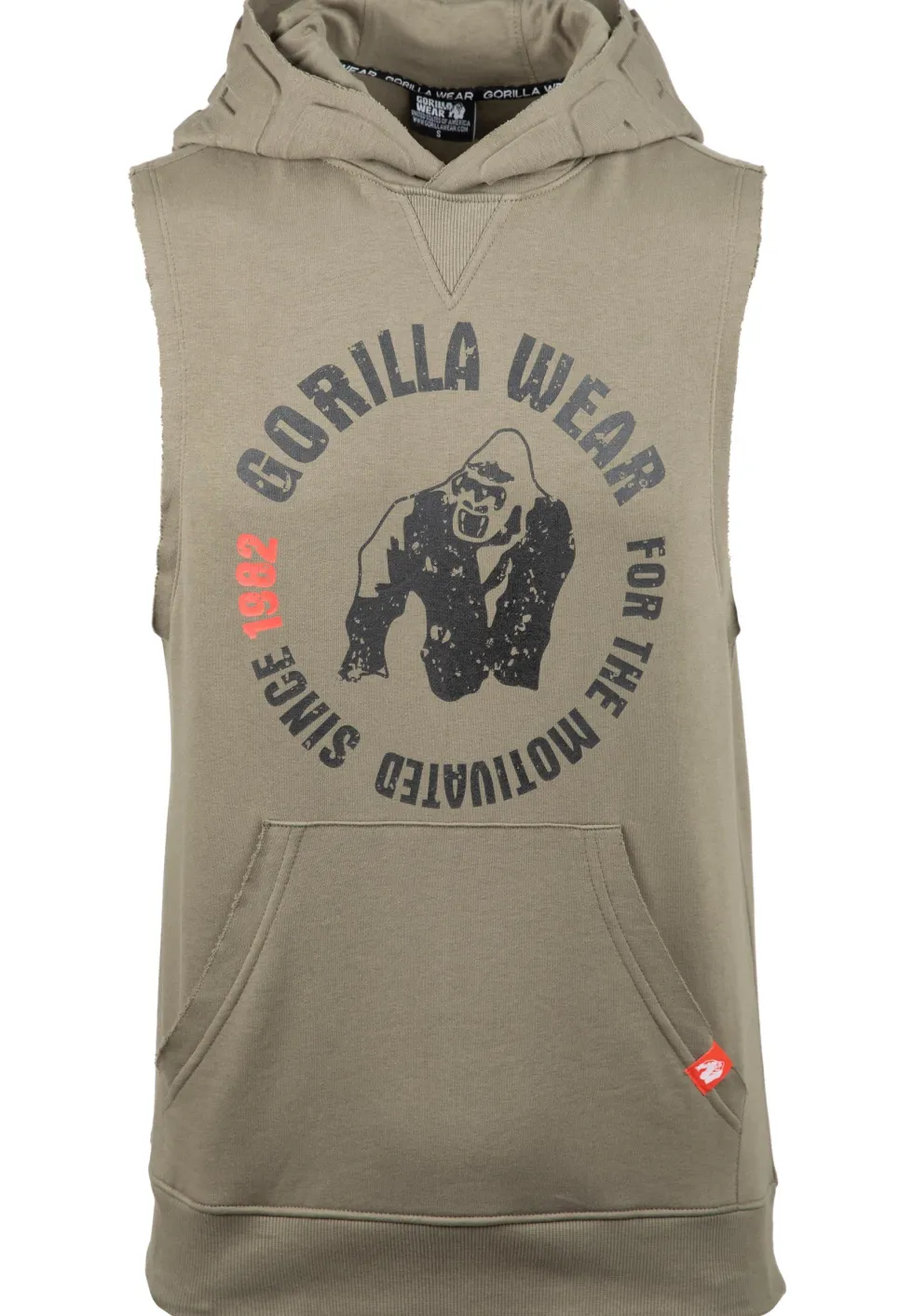 Gorilla Wear Marshall Mouwloze Hoodie - Legergroen