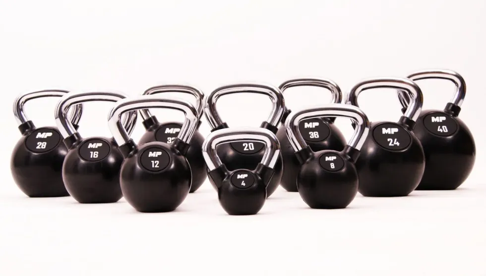 Muscle Power Rubberen Kettlebell - Zwart - 40 kg