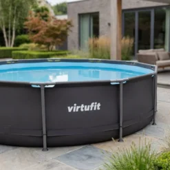 VirtuFit Rond Zwembad - Ø305 x 76 cm - Antraciet - Inclusief Filterpomp
